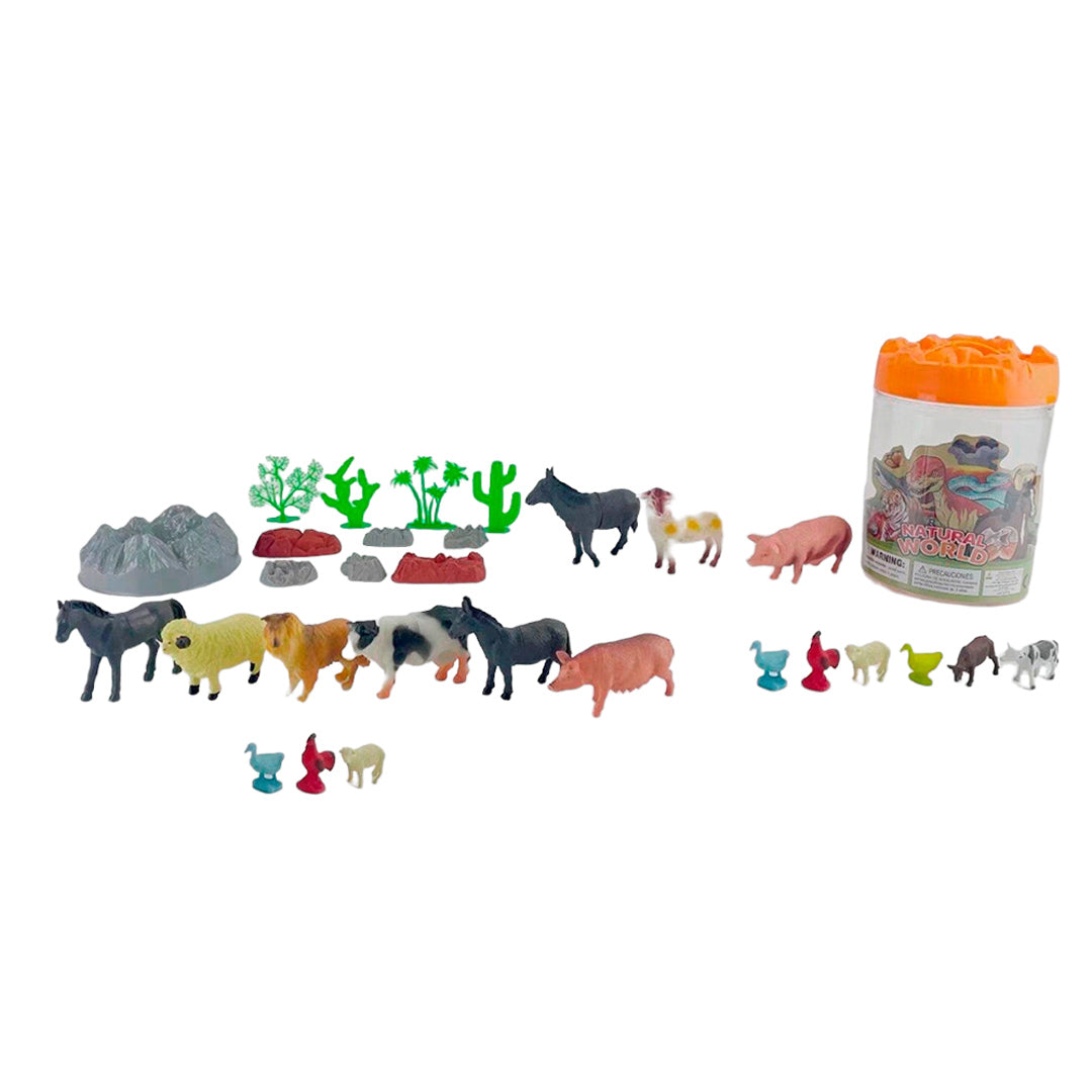 Set Figuras De Animales Granja Mediano X15 Juguete Didáctico