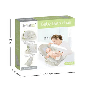 Silla Reclinable Para Baño de Bebé Plegable Con Cojín y 3 Niveles de Altura