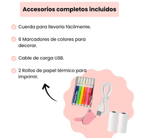 Cámara Con Impresora Incorporada Infantil Y Juegos Recargable Para Niñas Y Niños