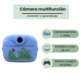 Cámara Con Impresora Incorporada Infantil Y Juegos Recargable Para Niñas Y Niños