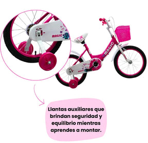 Bicicleta Infantil Rin 16 Para Niña Con Llantas Auxiliares