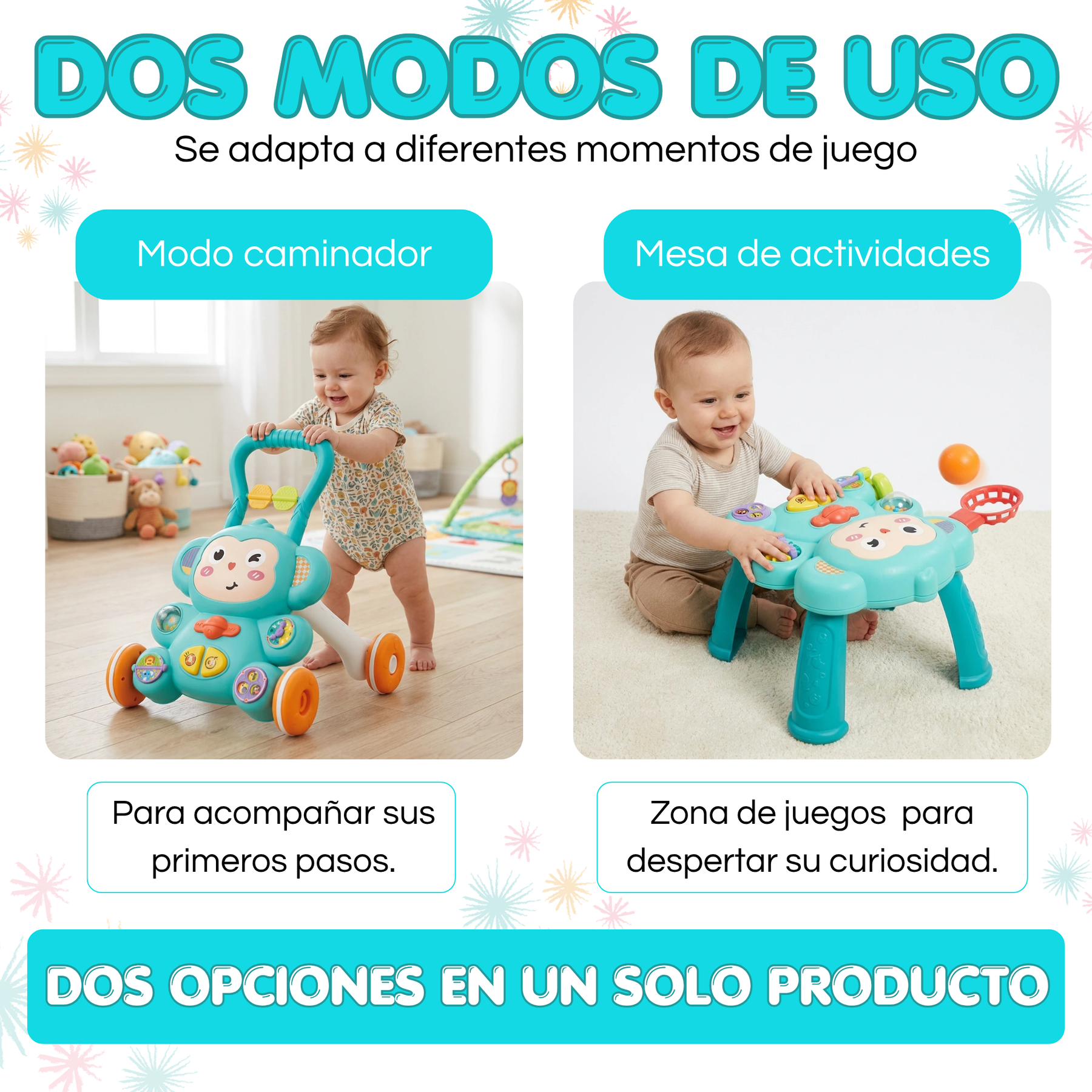 Caminador Infantil 2 en 1 con Mesa de Actividades