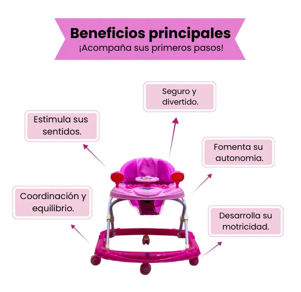 Caminador Para Bebé con Luces Y Sonidos Plegable Para Niños Y Niñas