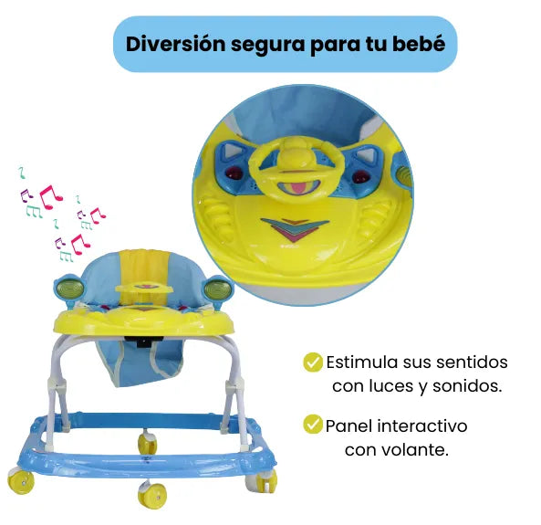 Caminador Para Bebé con Luces Y Sonidos Plegable Para Niños Y Niñas