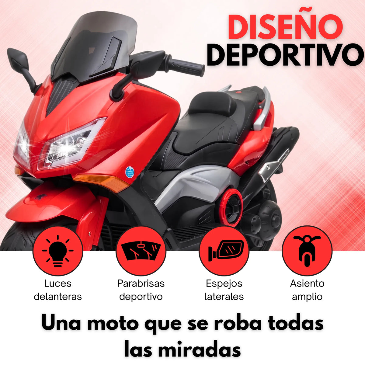 Montable Moto Max Eléctrica Infantil 12V Roja Para Niño