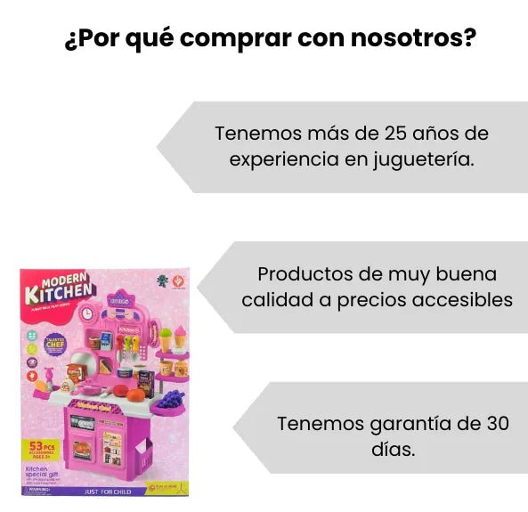 Cocina Infantil Pequeña Incluye 53 Piezas De Juguete Para Niñas