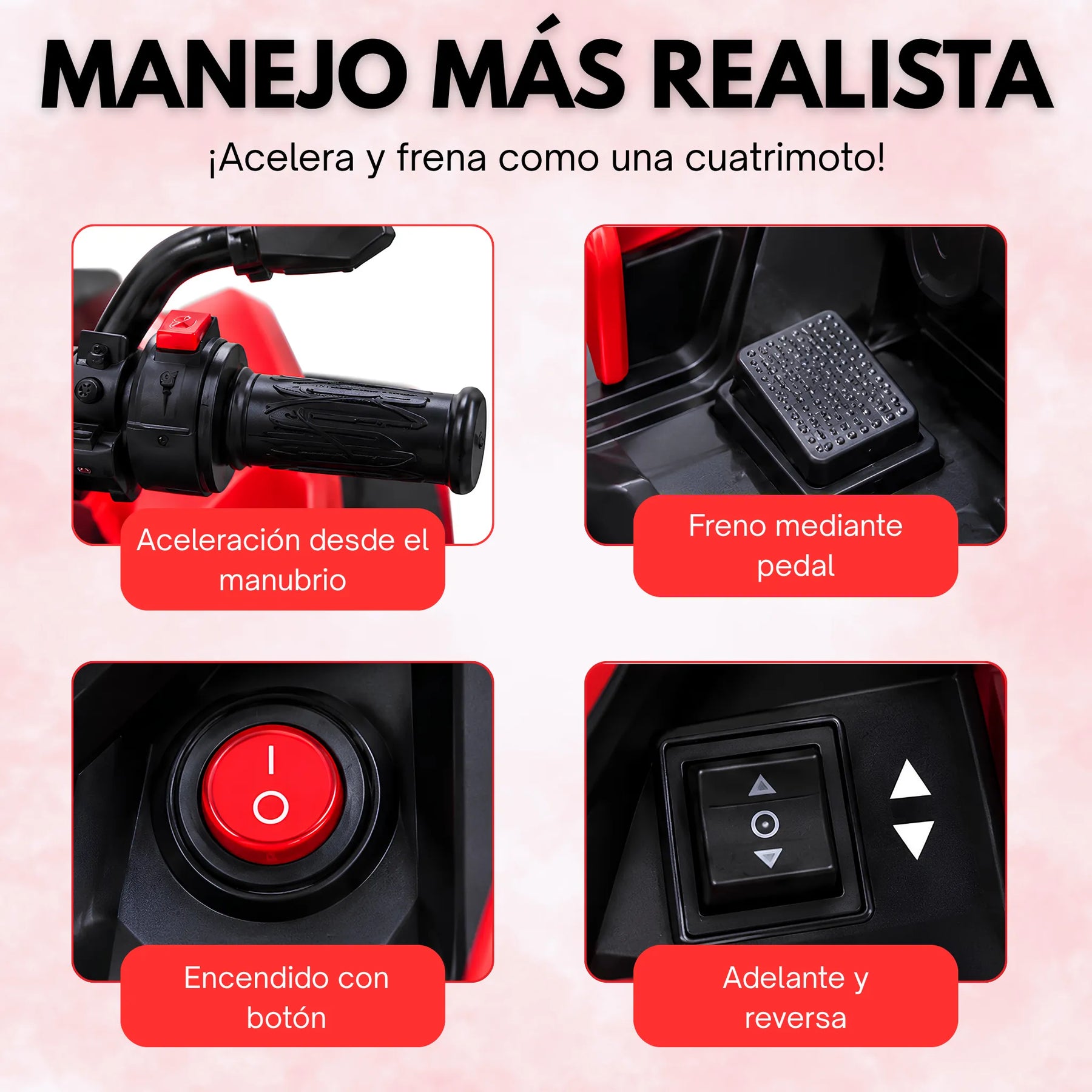 Montable Cuatrimoto Eléctrica Infantil Para Niño con Bluetooth