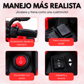 Montable Cuatrimoto Eléctrica Infantil Para Niño con Bluetooth