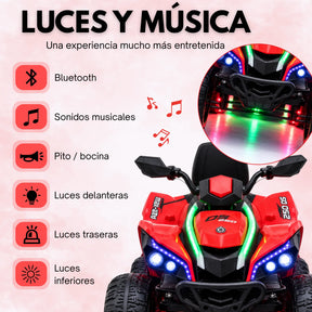 Montable Cuatrimoto Eléctrica Infantil Para Niño con Bluetooth