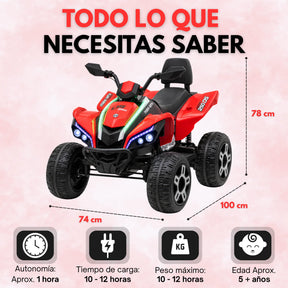 Montable Cuatrimoto Eléctrica Infantil Para Niño con Bluetooth