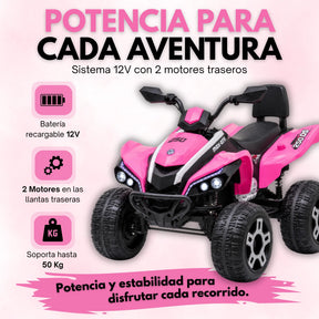Montable Cuatrimoto Eléctrica Infantil Para Niña con Bluetooth