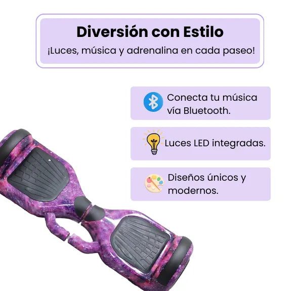 Malumeta Eléctrica 6.5" Con Bluetooth, Luces LED Y Batería Recargable Para Niñas Y Niños
