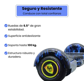 Malumeta Eléctrica 6.5" Con Bluetooth, Luces LED Y Batería Recargable Para Niñas Y Niños