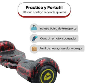 Malumeta Eléctrica 6.5" Con Bluetooth, Luces LED Y Batería Recargable Para Niñas Y Niños
