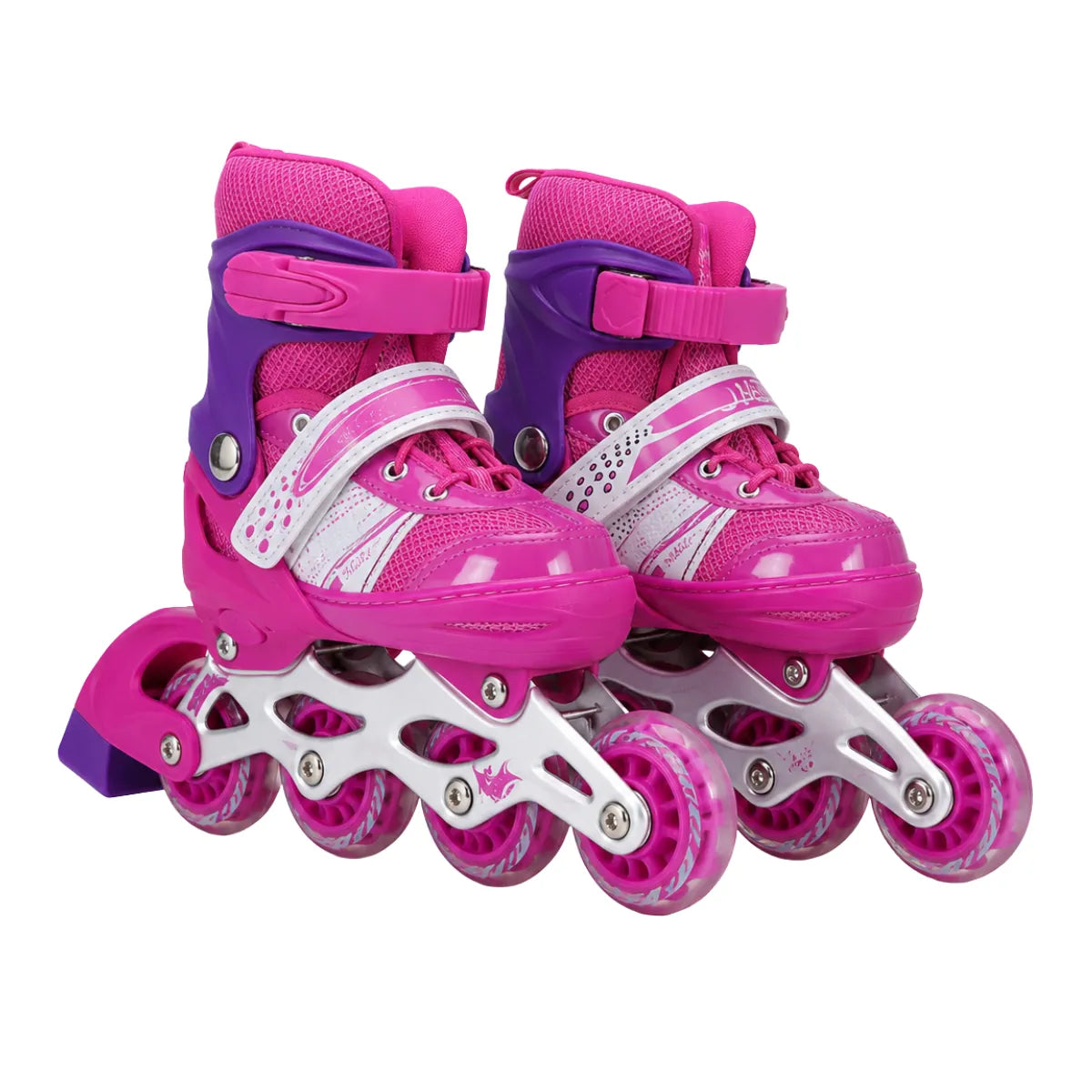 Patines Para Niña Ajustables Con Kit De Protección 4 Llantas Y Línea