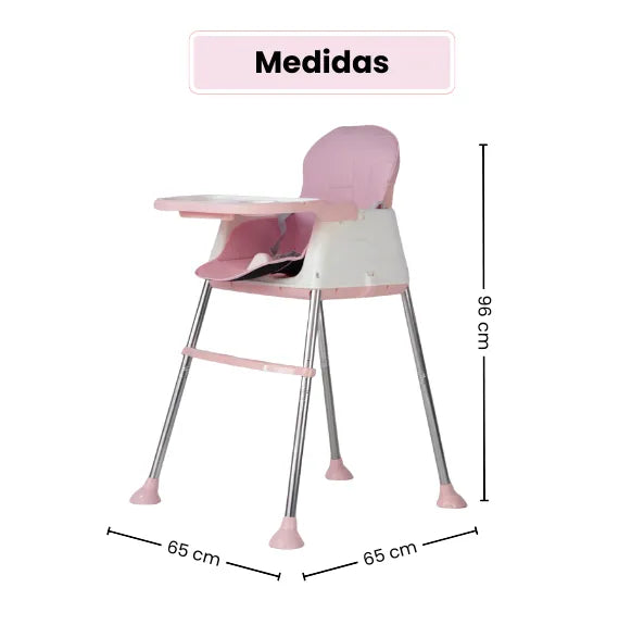 Silla Comedor Infantil Con Bandeja Y Ruedas Altura Ajustable Para Niñas