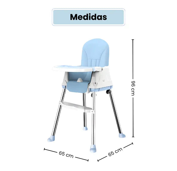 Silla Comedor Infantil Con Bandeja Y Ruedas Altura Ajustable Para Niños