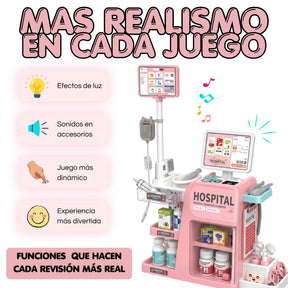 Consultorio Médico Infantil 55 Piezas con Luces, Sonidos y Accesorios