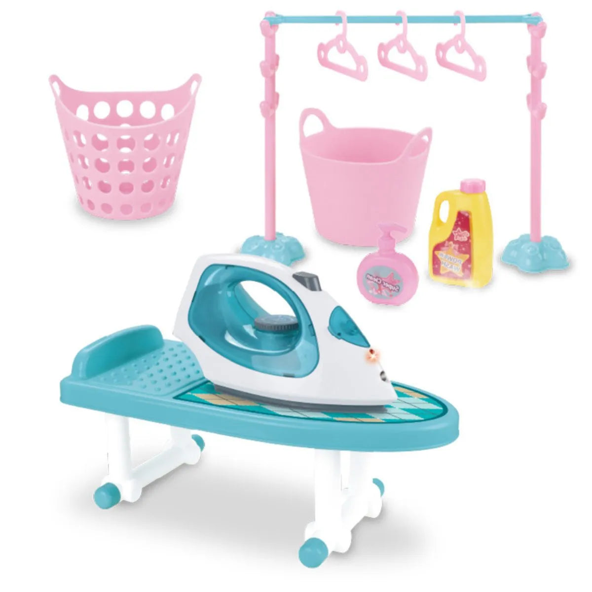 Set de Plancha Infantil Con Luz Y Vapor, Tabla de Planchado Y Accesorios Realistas