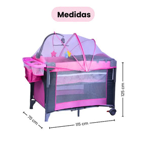 Cuna Corral Tipo Colecho Para Bebé Patio Con Mosquitero, Organizador Y Móvil Musical