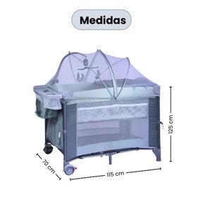 Cuna Corral Tipo Colecho Para Bebé Patio Con Mosquitero, Organizador Y Móvil Musical