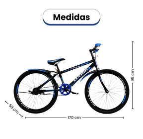 Bicicleta Rin 26 Para Niño Marco Resistente Color Negro con Azul