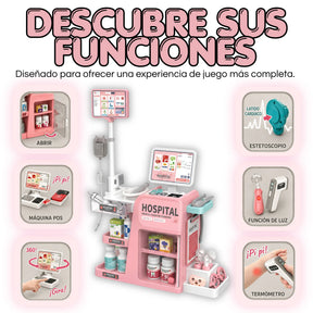Consultorio Médico Infantil 55 Piezas con Luces, Sonidos y Accesorios