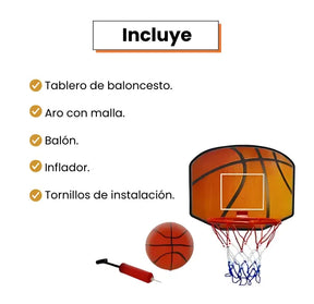 Aro de Baloncesto Con Tablero Infantil Mas Balón e Inflador Juego Deportivo