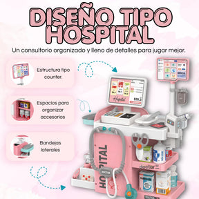 Consultorio Médico Infantil 55 Piezas con Luces, Sonidos y Accesorios