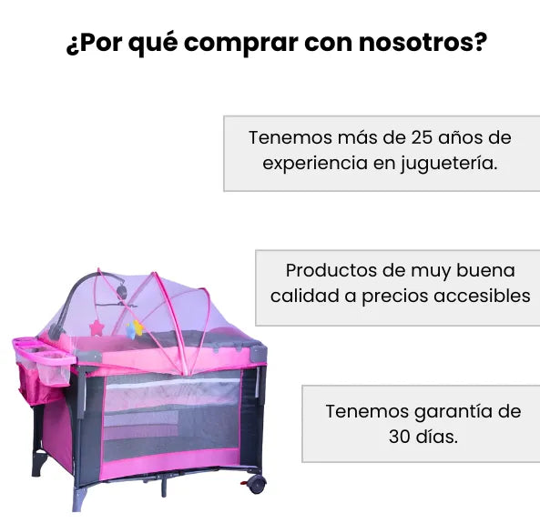 Cuna Corral Tipo Colecho Para Bebé Patio Con Mosquitero, Organizador Y Móvil Musical