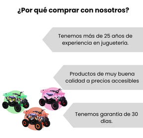 Cuatrimoto Gasolina 49cc Para Niños Y Niñas Llantas 4”, Frenos de Disco y Luces LED
