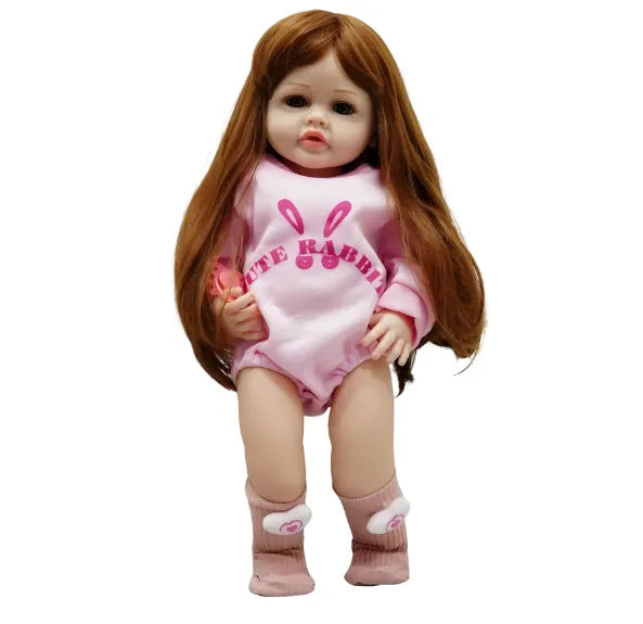 Muñeca Bebé Realista Latina 55 cm con Cabello Largo Peinable y Accesorios