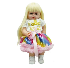 Muñeca Bebé Real Habla con Ropa de Unicornio, Cabello Largo Peinable y Accesorios