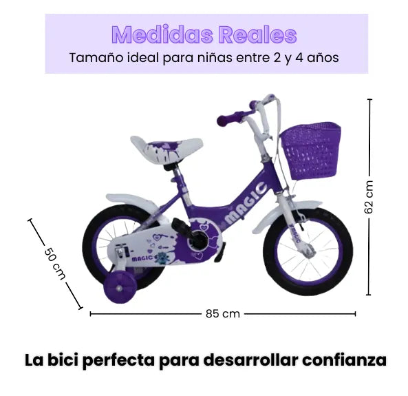 Bicicleta Infantil Rin 12 Para Niña Con Llantas Auxiliares
