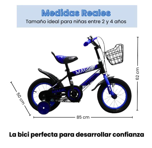 Bicicleta Infantil Rin 12 Para Niño Con Llantas Auxiliares