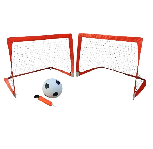 Set de Cancha Grande de Fútbol Infantil con Balón e Inflador Potería para Niños