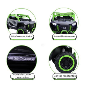 Montable Eléctrico Campero Grande Con Luces LED, Sonidos, Bluetooth Y Control Remoto