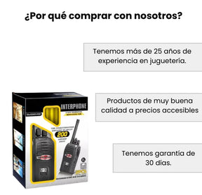Walkie Talkies Infantiles con Batería Recargable 200 Metros Largo Alcance