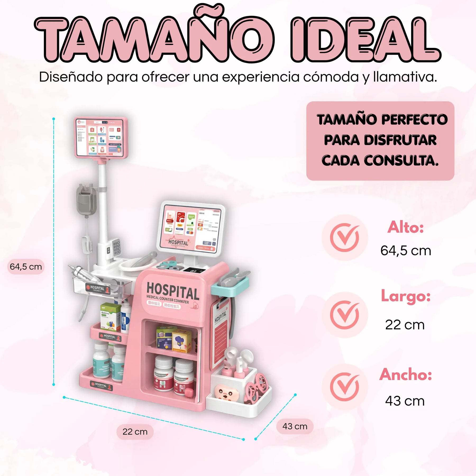 Consultorio Médico Infantil 55 Piezas con Luces, Sonidos y Accesorios