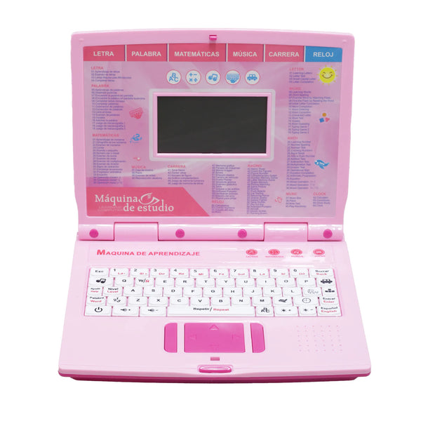 Computador Didactico Juguete Con 130 Funciones De Niña Rosado