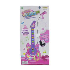 Guitarra Musical Con Microfono Luces Y Sonidos De Juguete Para Niños Y Niñas