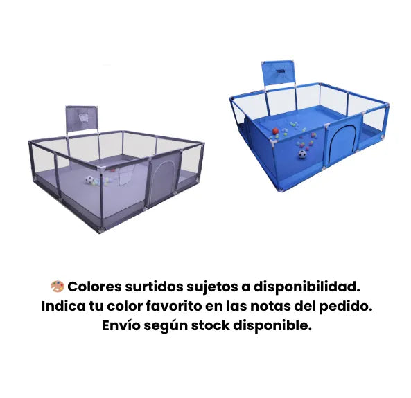Parque Infantil Grande con Canasta y Pelotas Corral de Juegos para Bebés Portátil Plegable