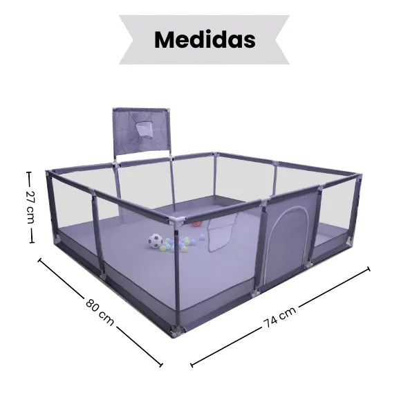 Parque Infantil Grande con Canasta y Pelotas Corral de Juegos para Bebés Portátil Plegable