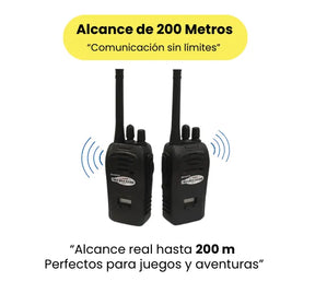 Walkie Talkies Infantiles con Batería Recargable 200 Metros Largo Alcance