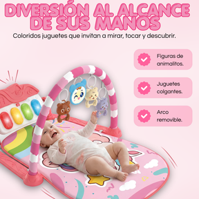 Gimnasio Interactivo para Bebé con Piano Musical, Luces y Arco de Actividades