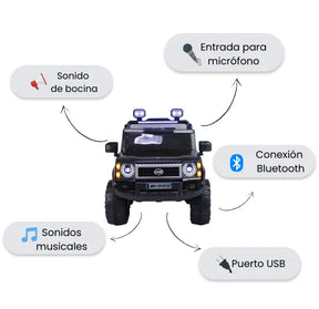 Montable 4x4 Eléctrica Infantil Con Luces, Música, Bluetooth y Control Remoto