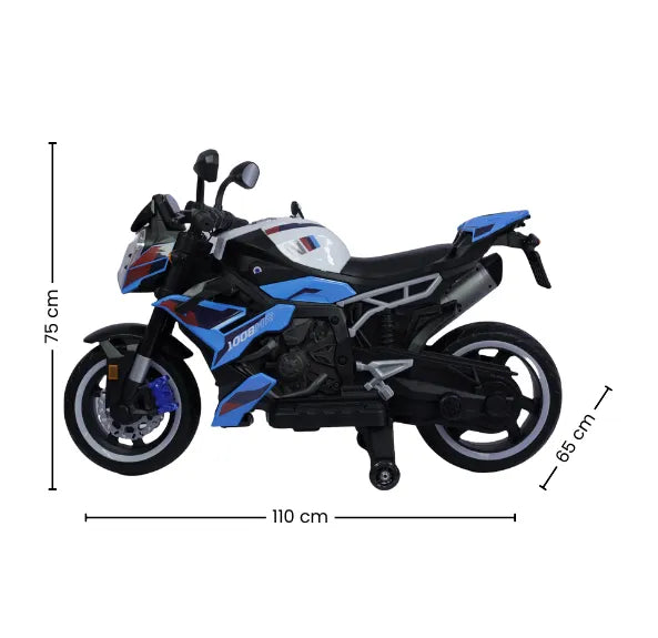Montable Moto Eléctrica 1008HR Con Luces LED, Sonido, USB Y Ruedas De Apoyo
