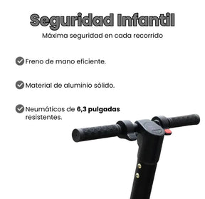 Scooter Eléctrica Grande Infantil Plegable con Pantalla LCD, Bluetooth y Velocidad 25 km/h