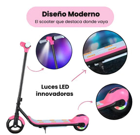 Scooter Eléctrica Mediana Infantil Con Bluetooth, Luces LED, Pantalla LCD Y Batería Recargable