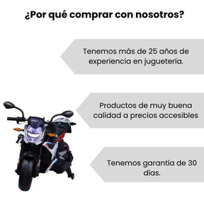 Montable Moto Eléctrica 1008HR Con Luces LED, Sonido, USB Y Ruedas De Apoyo